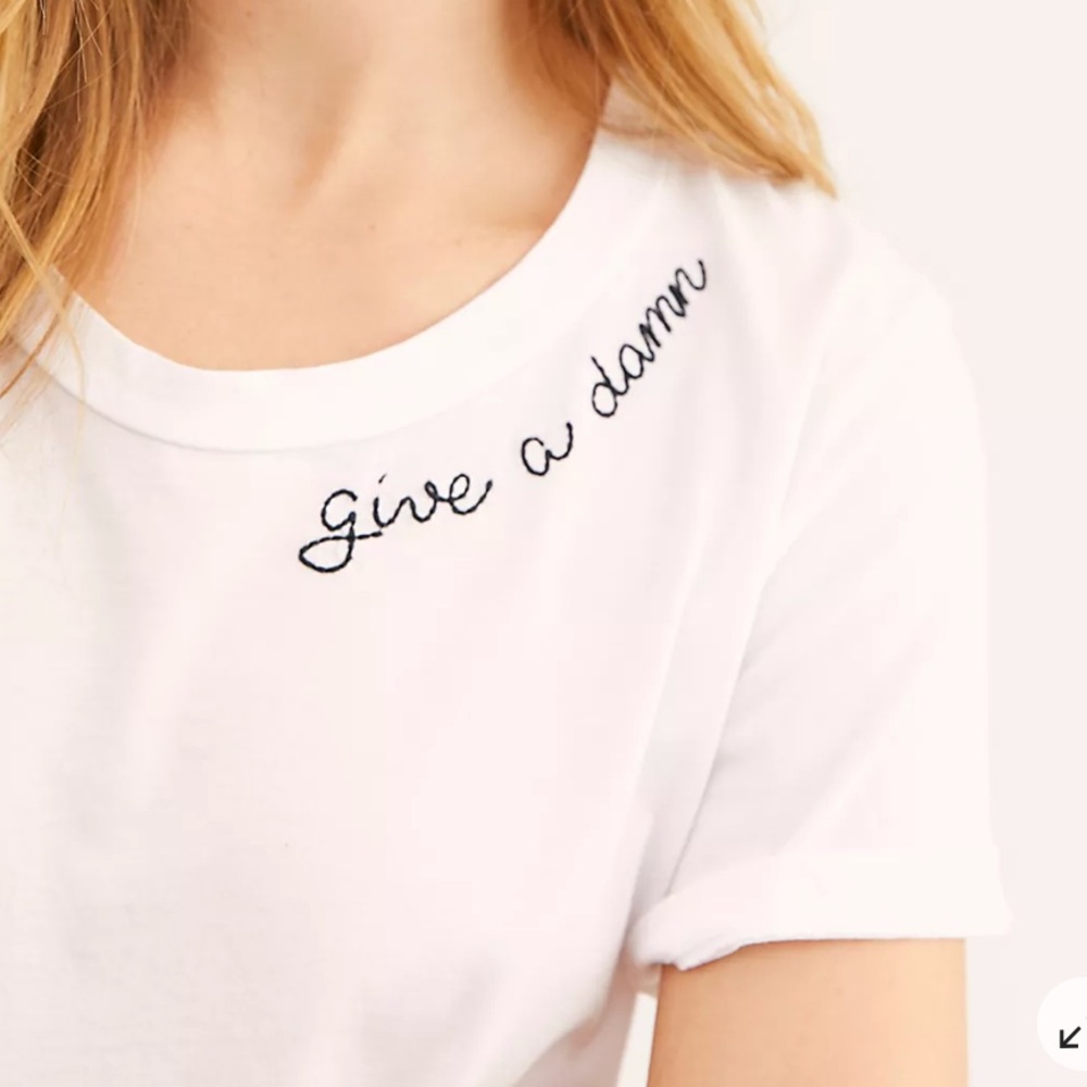 Mate The Label white Give a Damn Tee size large